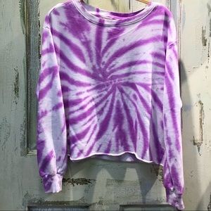Tie Dye Swirl Crop Sweatshirt